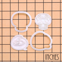 Set of 2 Ball Python Mini Cookie Cutter & Stamp Set