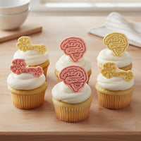Set of 2 Lateral Brain & Neuron Mini Cookie Cutter & Stamp Set