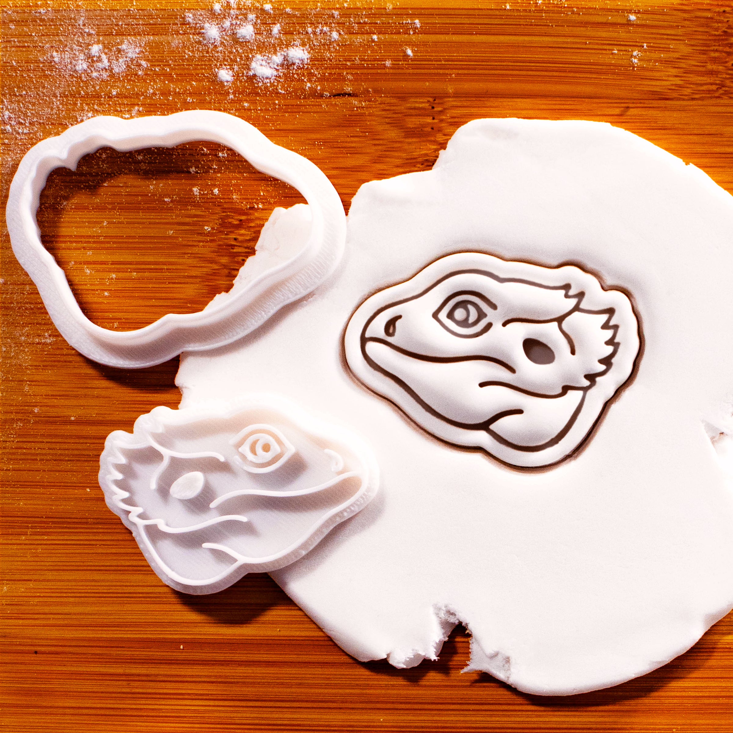 Bearded Dragon Pogona Face Mini Cookie Cutter & Stamp Set