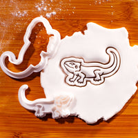 Bearded Dragon Pogona Body Mini Cookie Cutter & Stamp Set