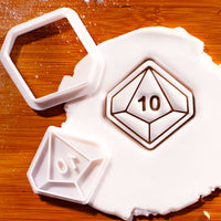 D10 Dice Mini Cookie Cutter & Stamp Set