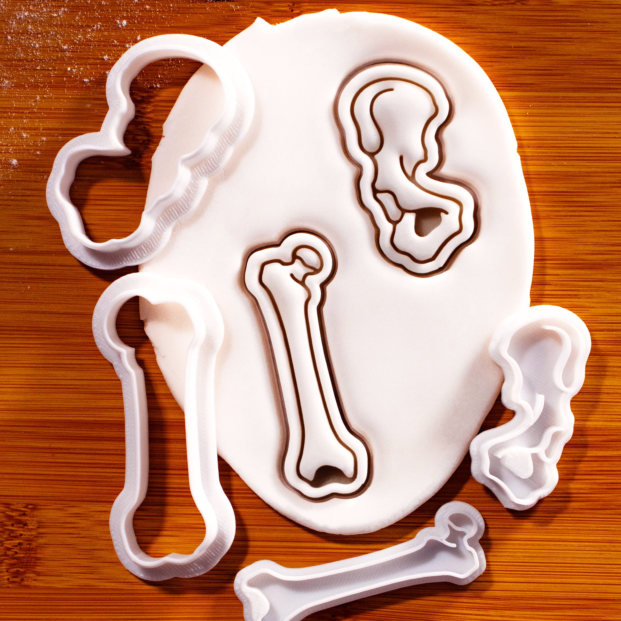 Set of 2 Hip & Femur Bone Mini Cookie Cutter & Stamp Set