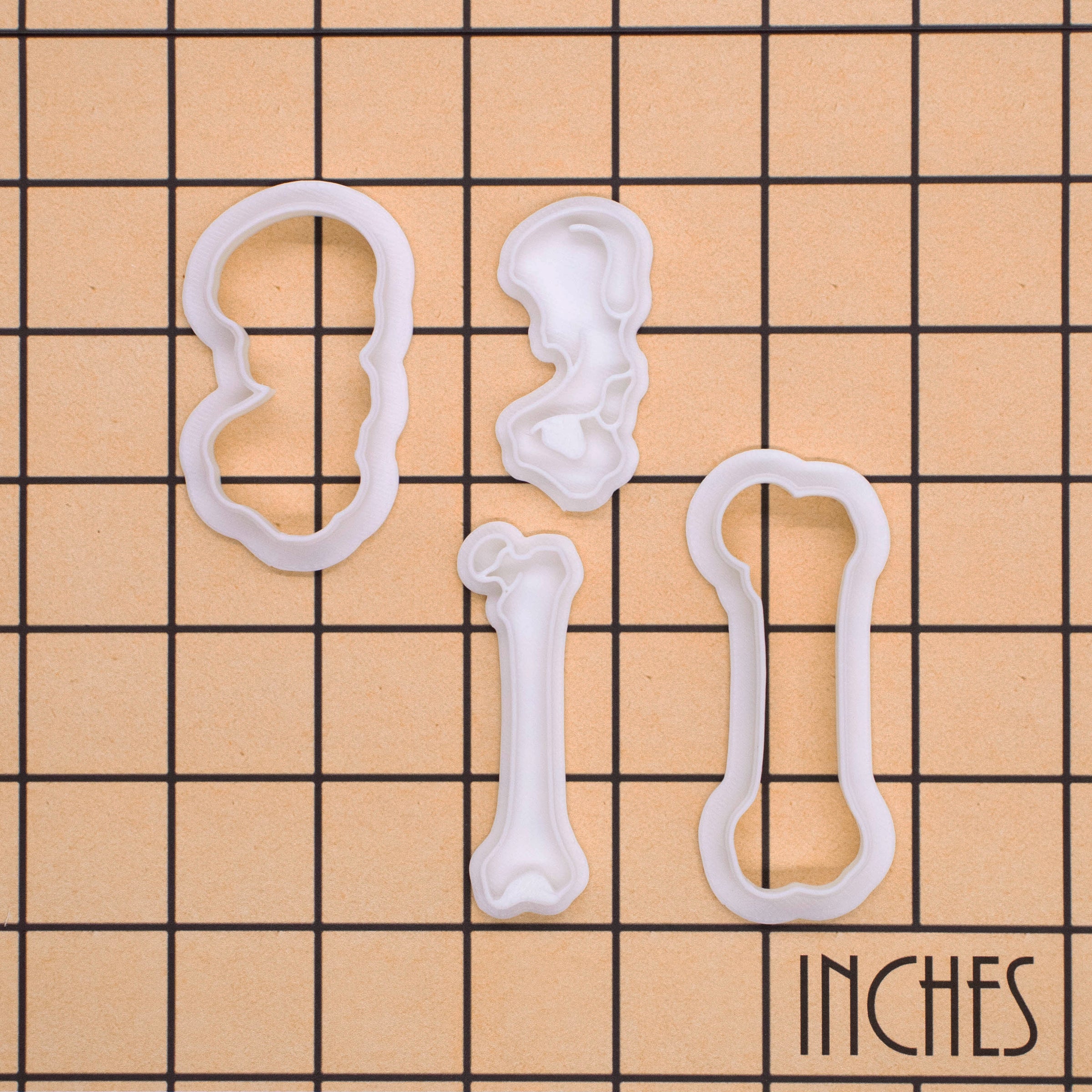 Set of 2 Hip & Femur Bone Mini Cookie Cutter & Stamp Set