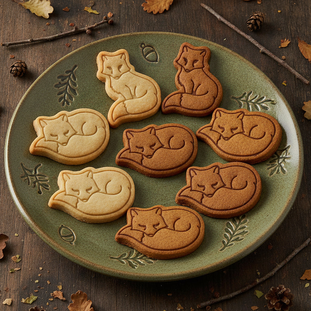 Set of 2 Fox Mini Cookie Cutter & Stamp Set