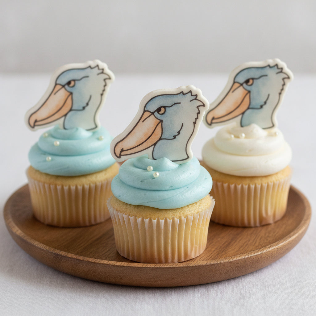 Set of 2 Shoebill Front Stare & Side View Mini Cookie Cutters & Stamps Set