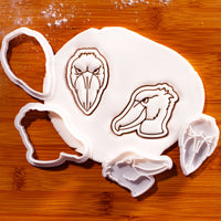 Set of 2 Shoebill Front Stare & Side View Mini Cookie Cutters & Stamps Set