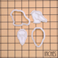 Set of 2 Shoebill Front Stare & Side View Mini Cookie Cutters & Stamps Set