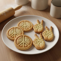 Set of 2 Peace Symbol & V Sign Hand Cookie Cutters