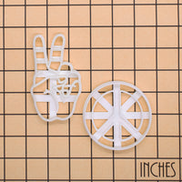 Set of 2 Peace Symbol & V Sign Hand Cookie Cutters