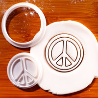 Peace Symbol Mini Cookie Cutter & Stamp Set