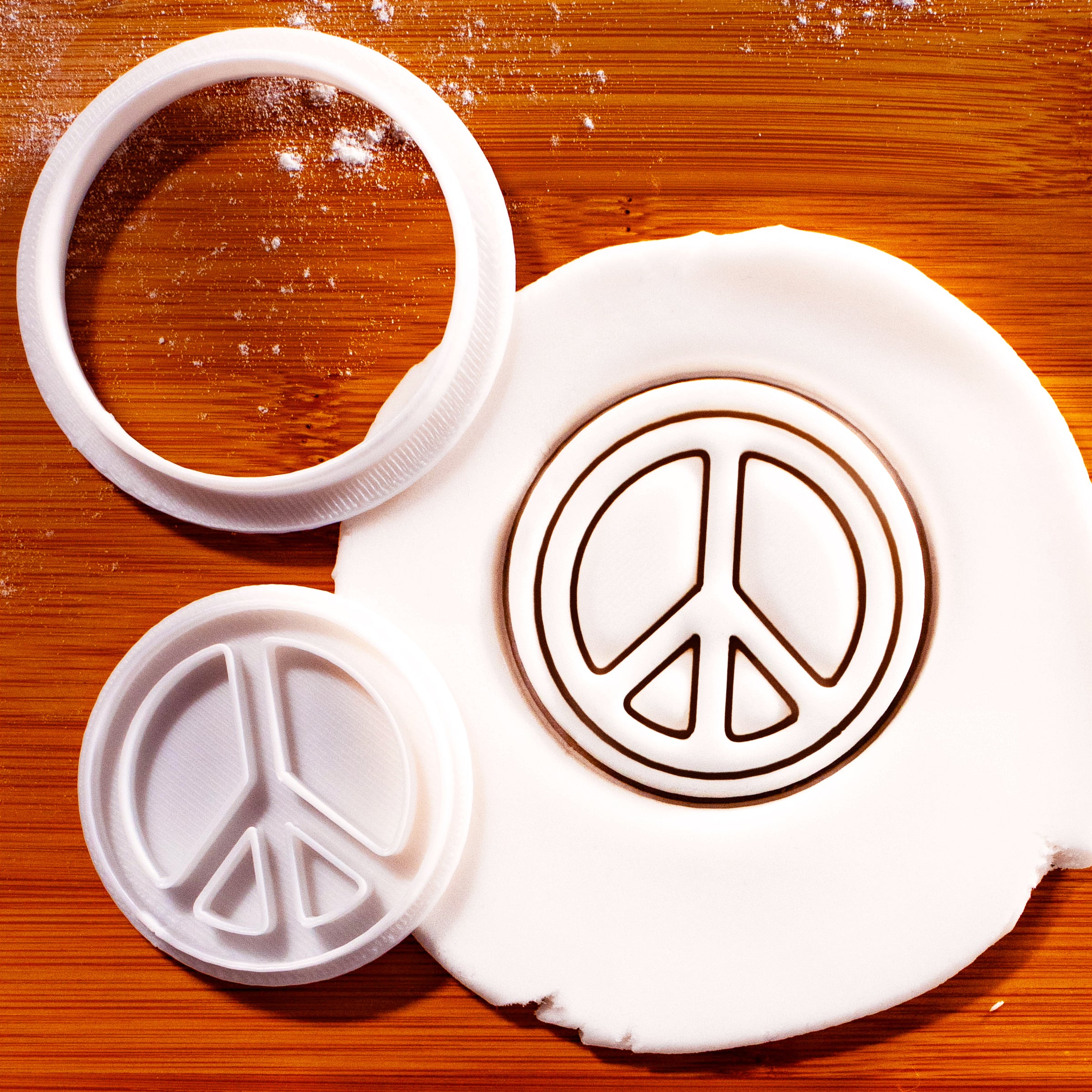 Peace Symbol Mini Cookie Cutter & Stamp Set