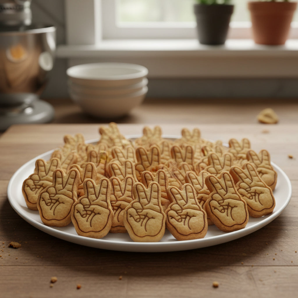 V Sign Hand Mini Cookie Cutter & Stamp Set