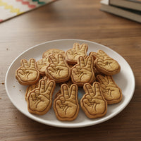 V Sign Hand Mini Cookie Cutter & Stamp Set
