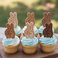 V Sign Hand Mini Cookie Cutter & Stamp Set