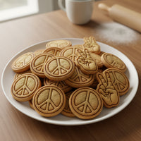 Set of 2 Peace Symbol & V Sign Hand Mini Cookie Cutter & Stamp Sets