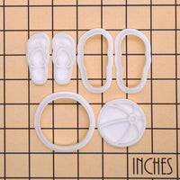 Set of 2 Beach Flip Flops & Beach Ball Mini Cookie Cutter & Stamp Set