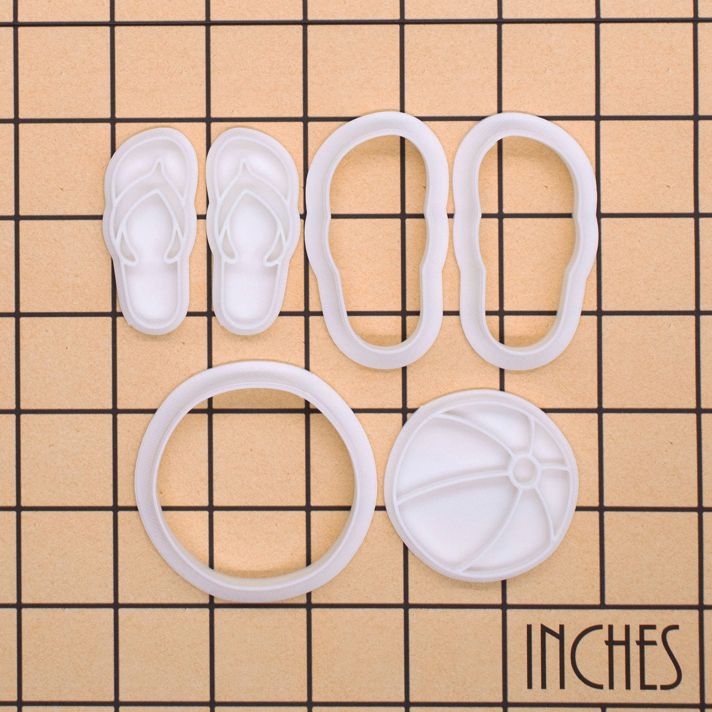 Set of 2 Beach Flip Flops & Beach Ball Mini Cookie Cutter & Stamp Set