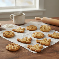 Set of 2 Peace Dove & Peace Sign Mini Cookie Cutter & Stamp Set
