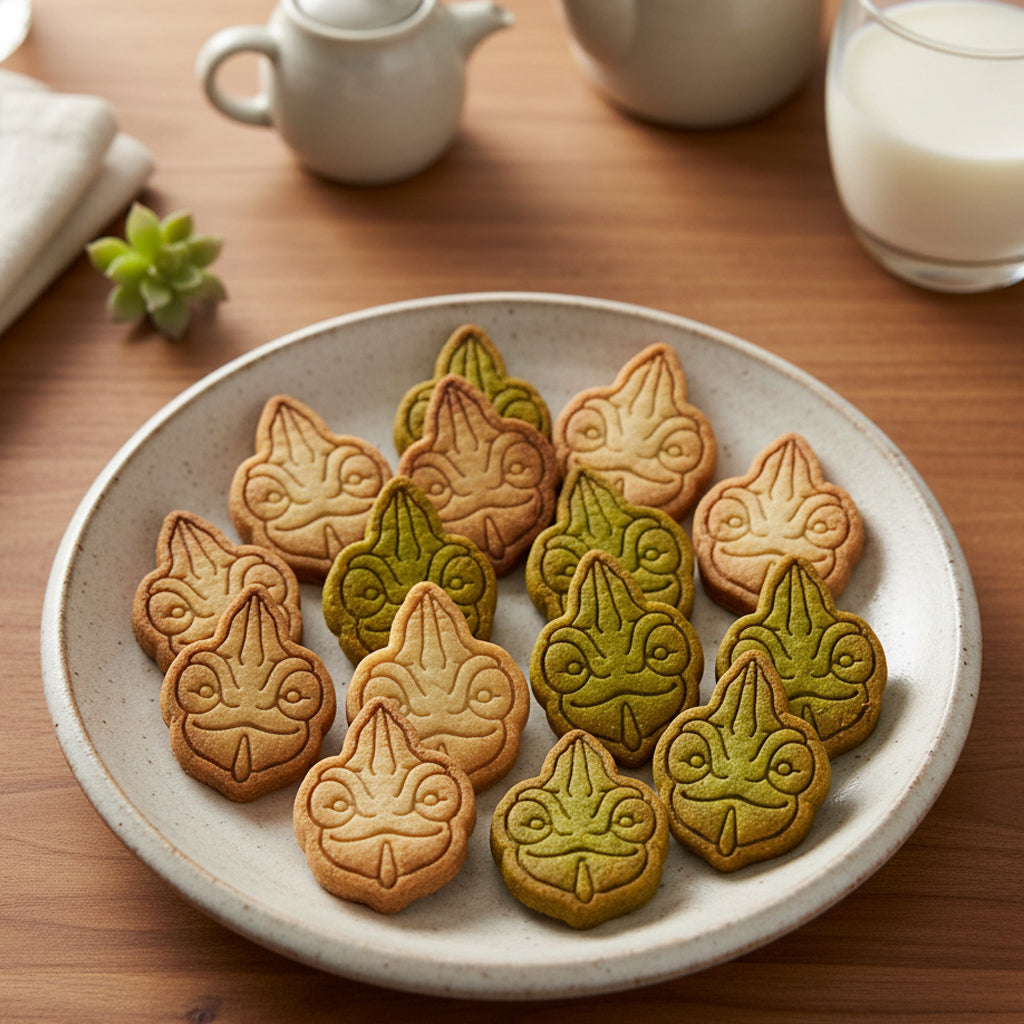 Veiled Chameleon Face Mini Cookie Cutter & Stamp Set