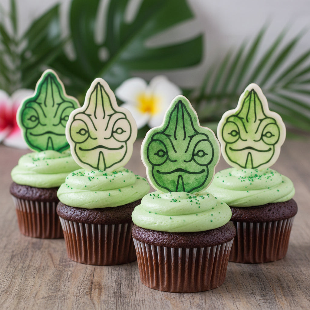 Veiled Chameleon Face Mini Cookie Cutter & Stamp Set