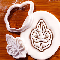 Veiled Chameleon Face Mini Cookie Cutter & Stamp Set