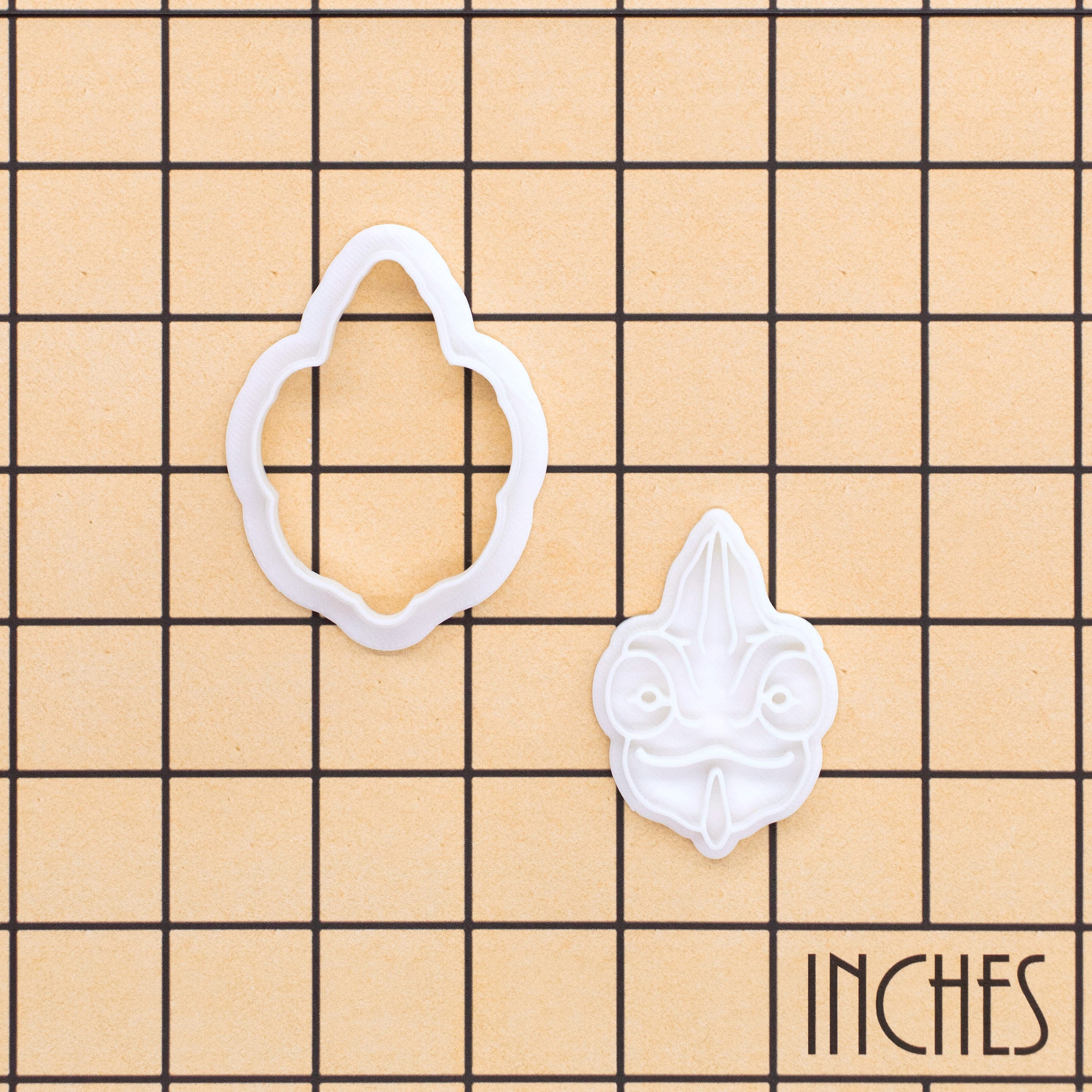 Veiled Chameleon Face Mini Cookie Cutter & Stamp Set