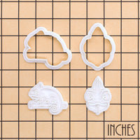 Set of 2 Veiled Chameleon Mini Cookie Cutter & Stamp Set