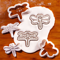 Set of 2 Dragonfly Mini Cookie Cutter & Stamp Sets