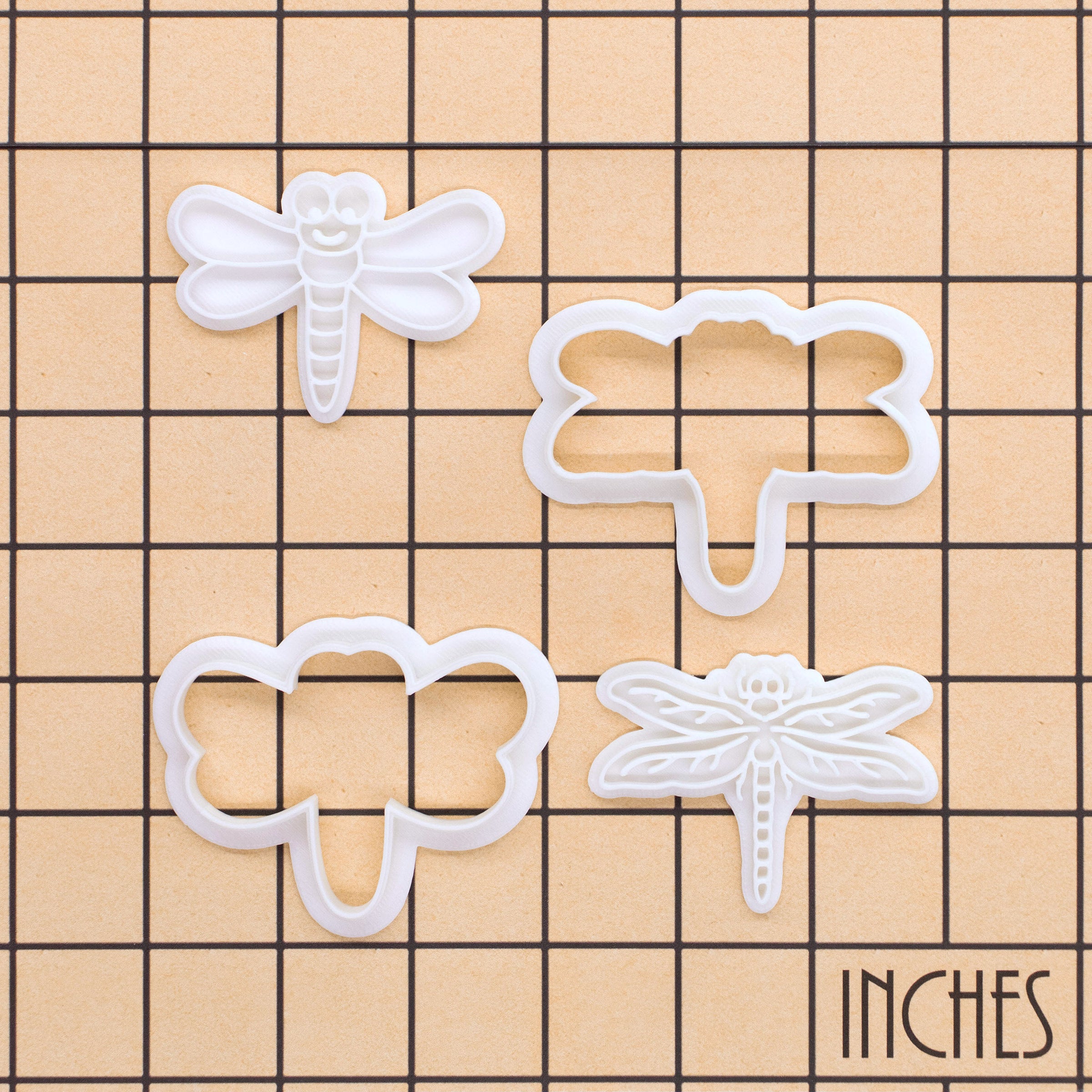 Set of 2 Dragonfly Mini Cookie Cutter & Stamp Sets