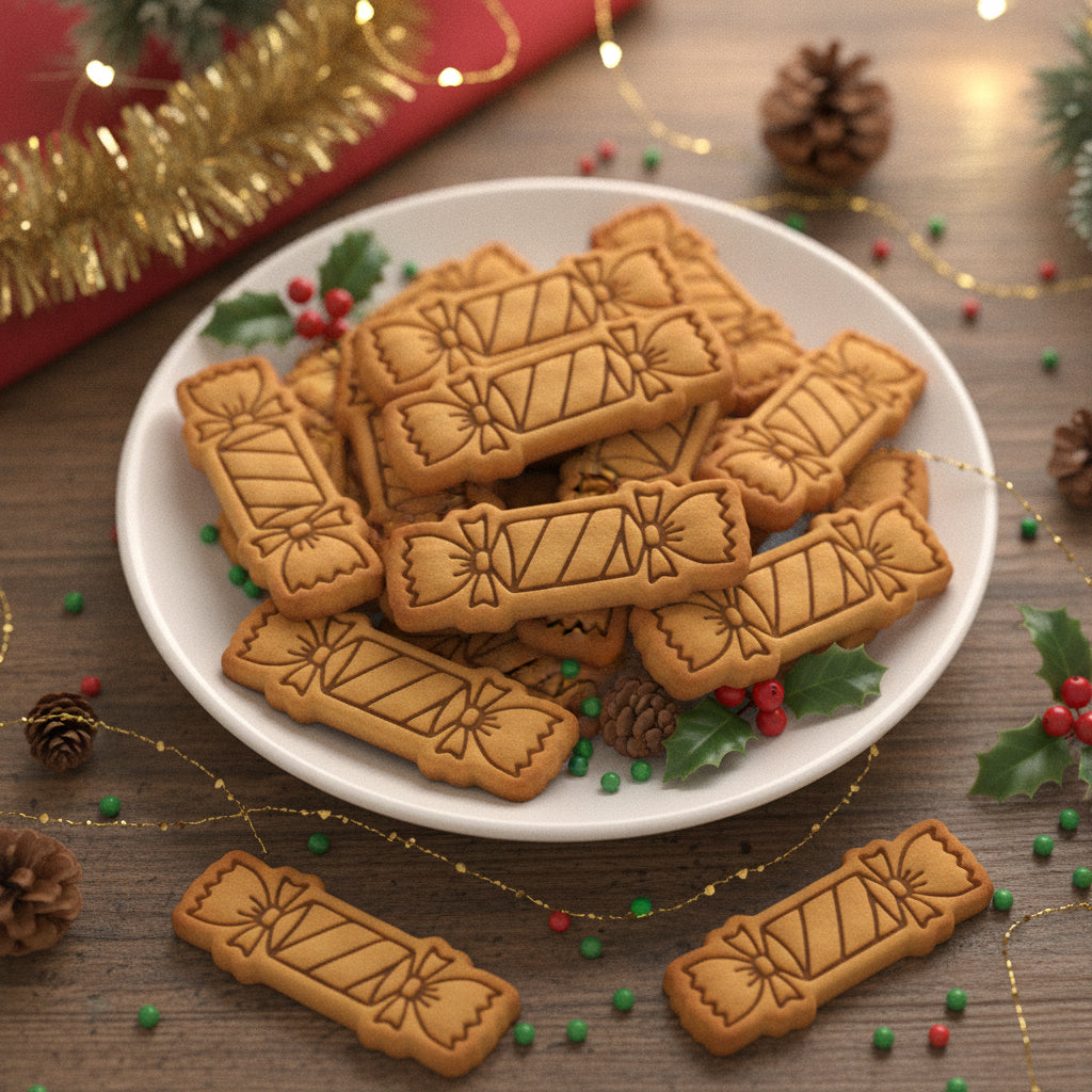 Set of 2 Christmas Cracker & Reindeer Christmas Jumper Mini Cookie Cutter & Stamp Sets