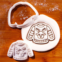 Reindeer Christmas Jumper Mini Cookie Cutter & Stamp Set
