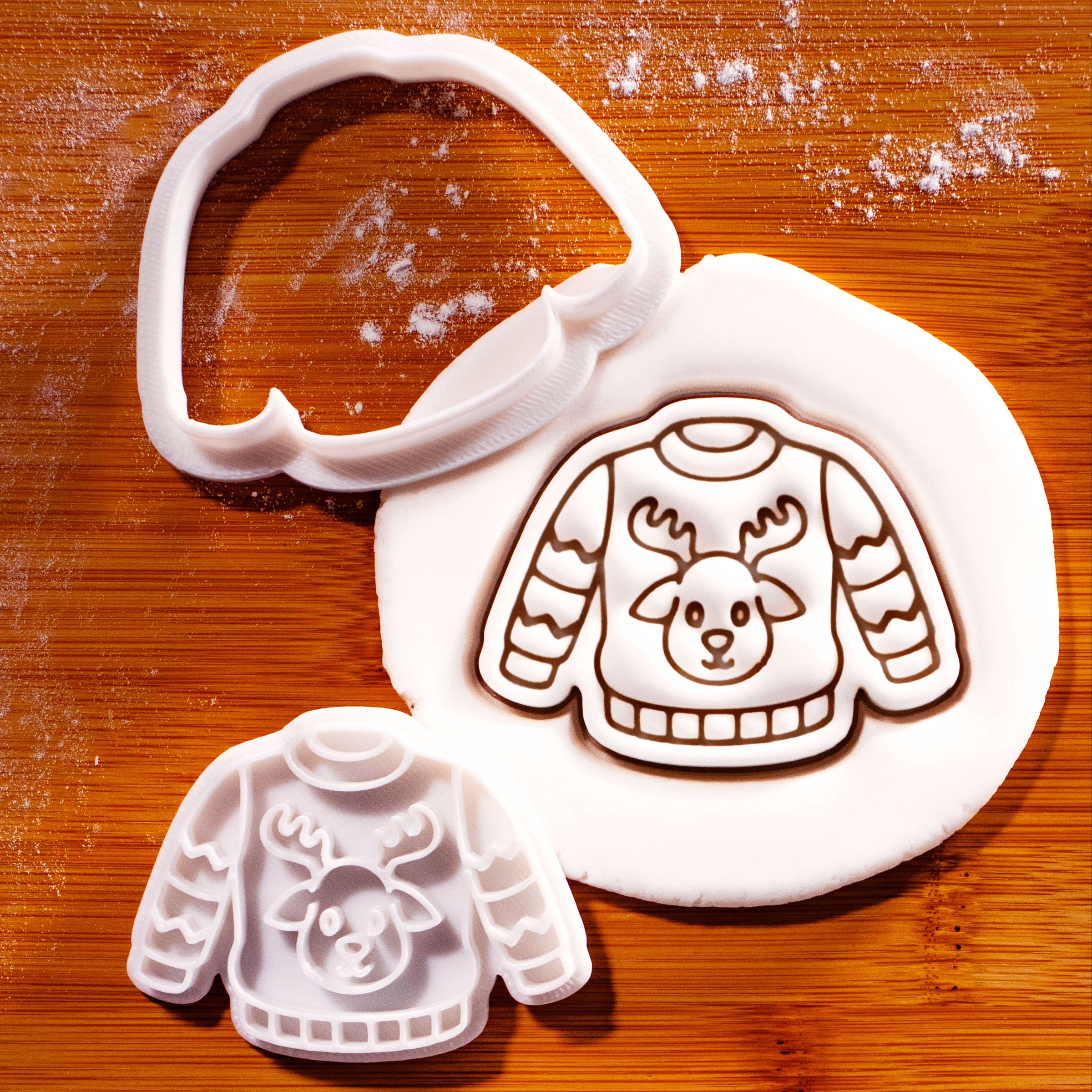 Reindeer Christmas Jumper Mini Cookie Cutter & Stamp Set