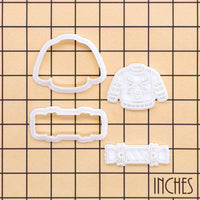 Set of 2 Christmas Cracker & Reindeer Christmas Jumper Mini Cookie Cutter & Stamp Sets