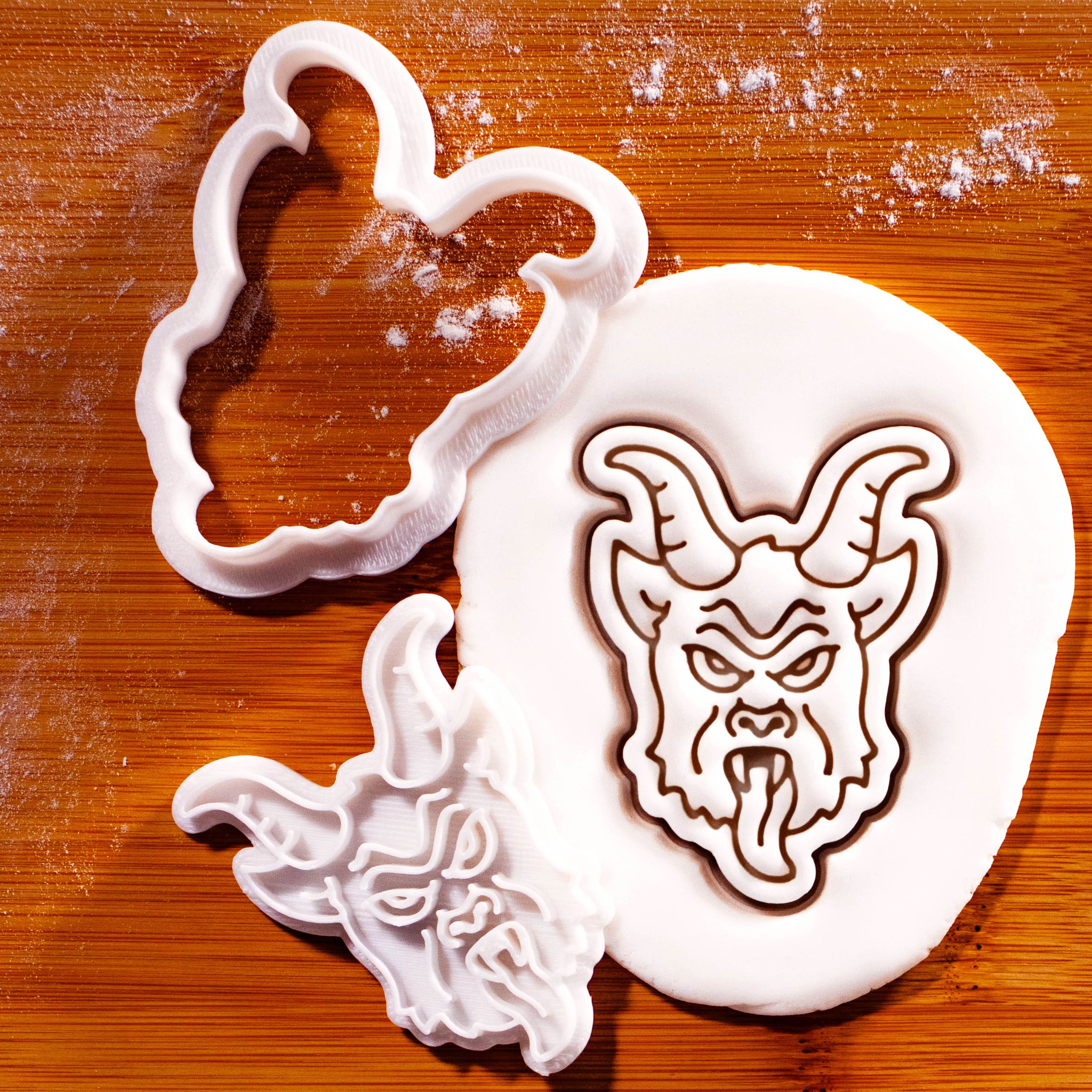 Realistic Krampus Mini Cookie Cutter & Stamp Set