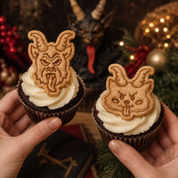 Set of 2 Realistic & Cute Krampus Mini Cookie Cutter & Stamp Sets