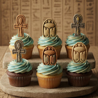 Set of 2 Ankh & Scarab Mini Cookie Cutter & Stamp Set