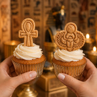 Set of 2 Ankh & Winged Scarab Mini Cookie Cutter & Stamp Set