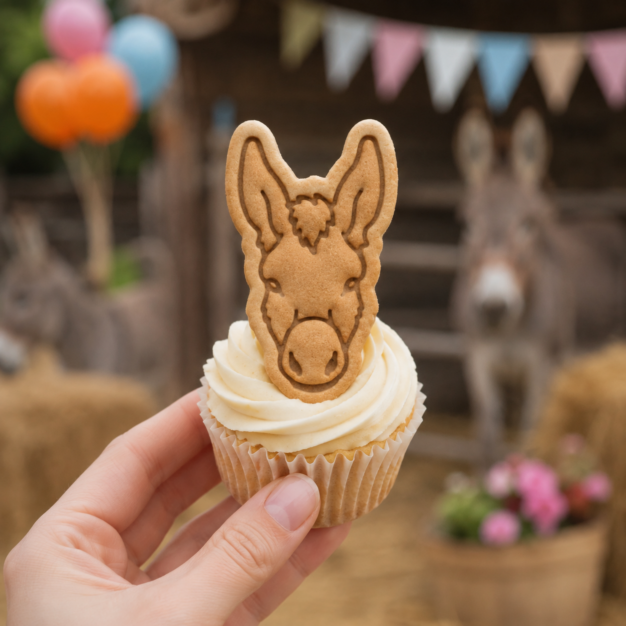 Donkey Face Mini Cookie Cutter & Stamp Set