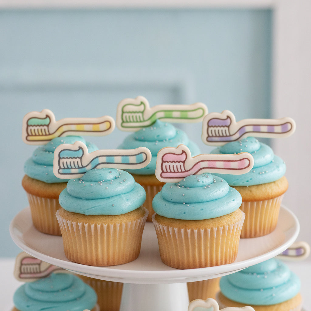 Toothbrush Mini Cookie Cutter & Stamp Set