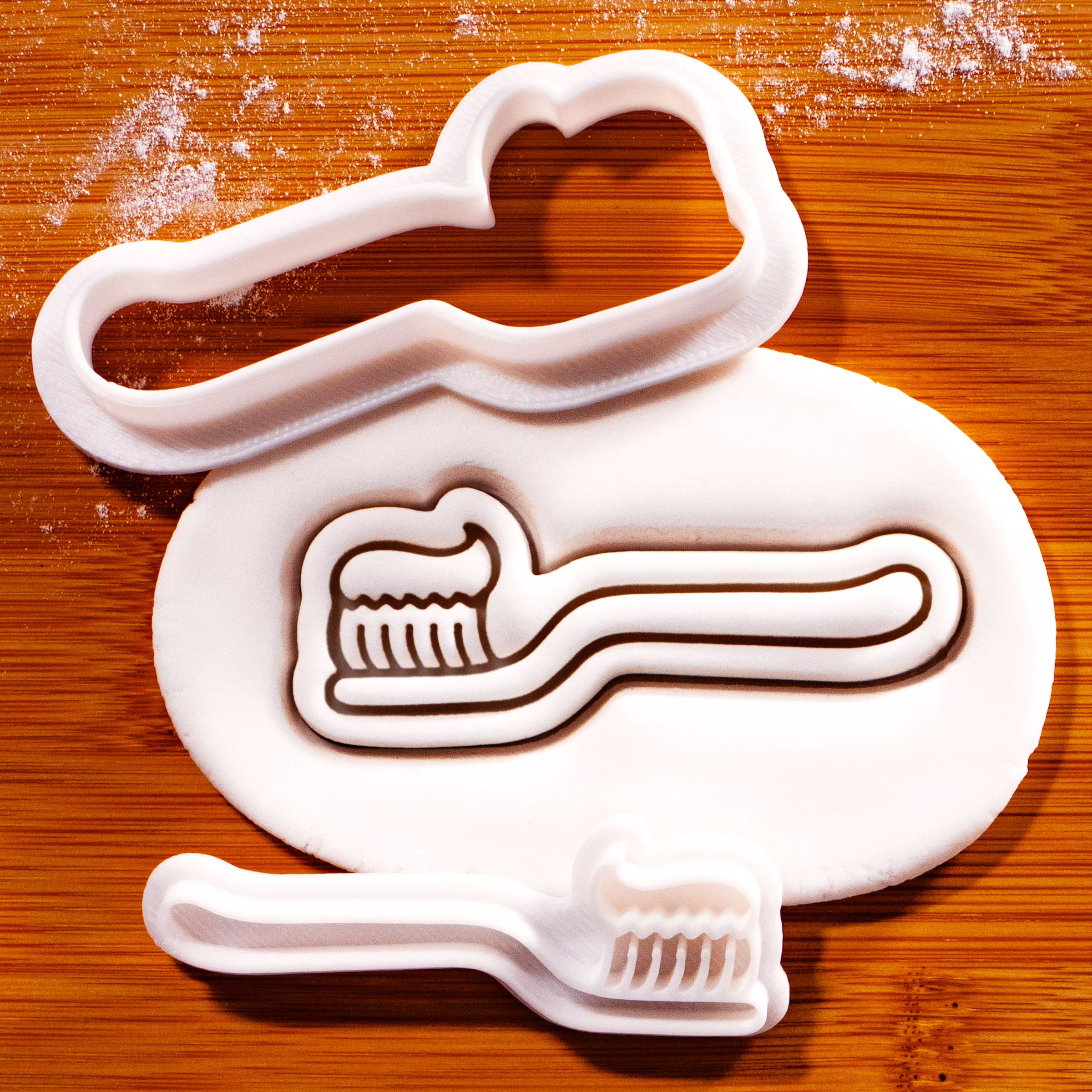 Toothbrush Mini Cookie Cutter & Stamp Set