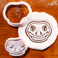 Smiling Gecko Face Mini Cookie Cutter & Stamp Set