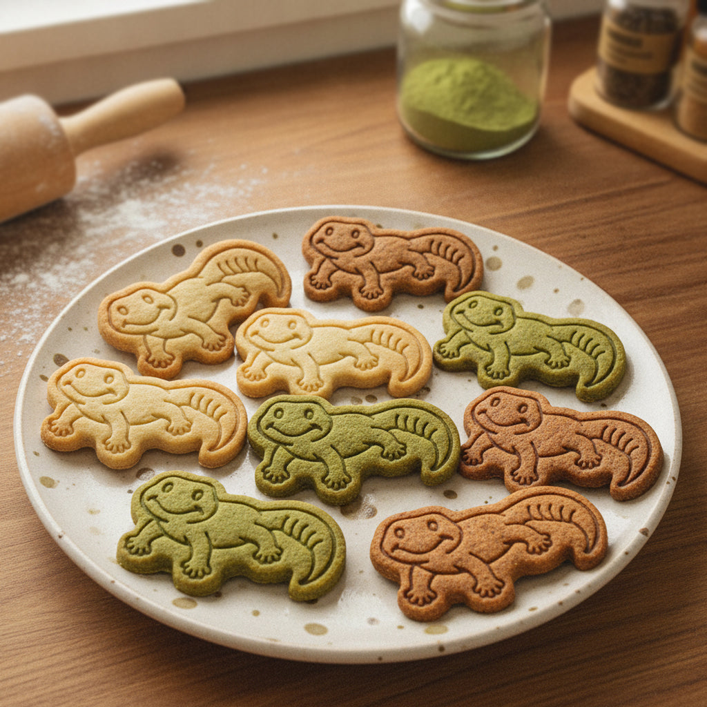 Smiling Gecko Mini Cookie Cutter & Stamp Set