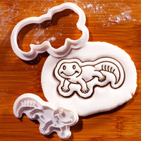 Smiling Gecko Mini Cookie Cutter & Stamp Set