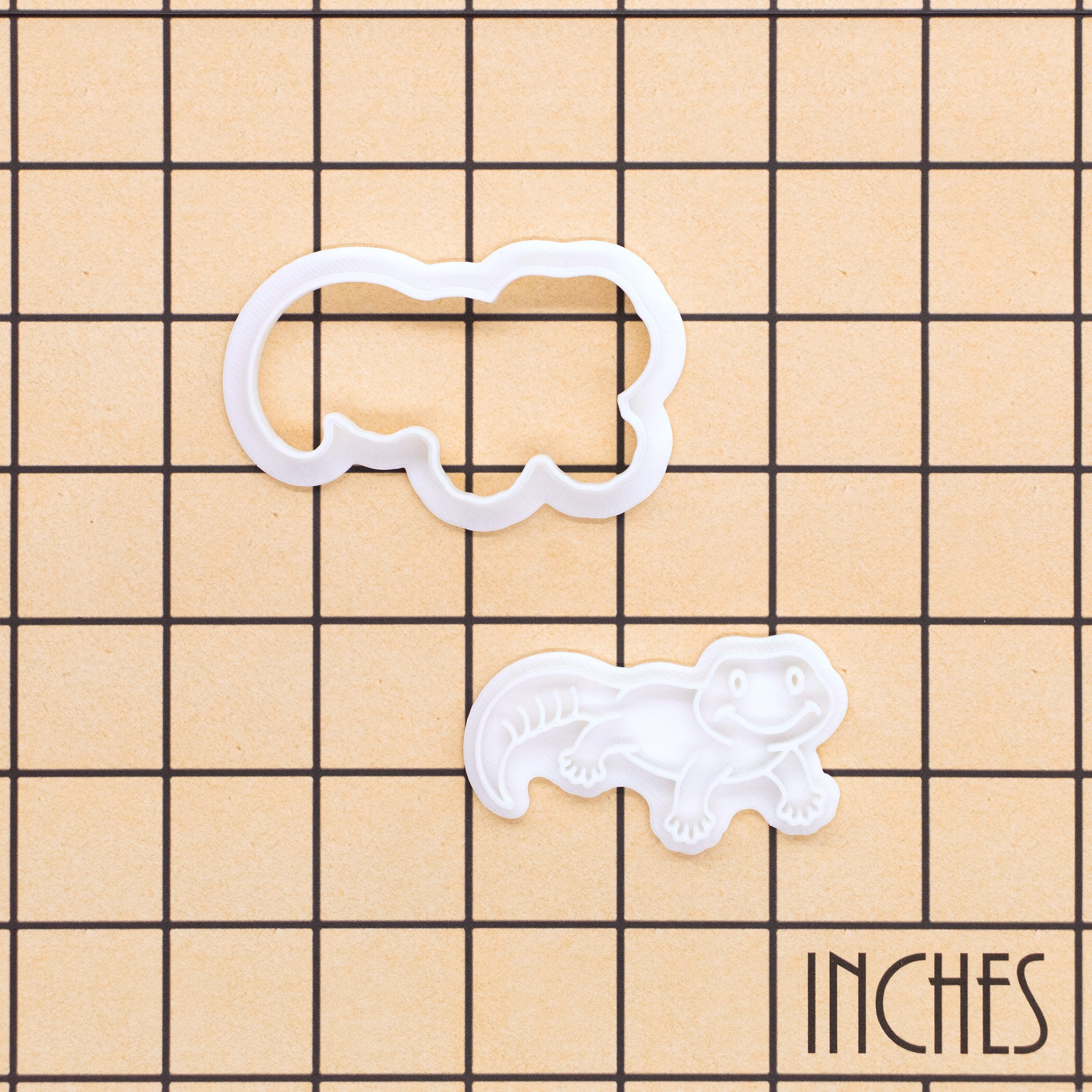 Smiling Gecko Mini Cookie Cutter & Stamp Set