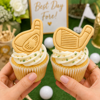 Set of 2 Golf Driver & Iron Mini Cookie Cutter & Stamp Sets
