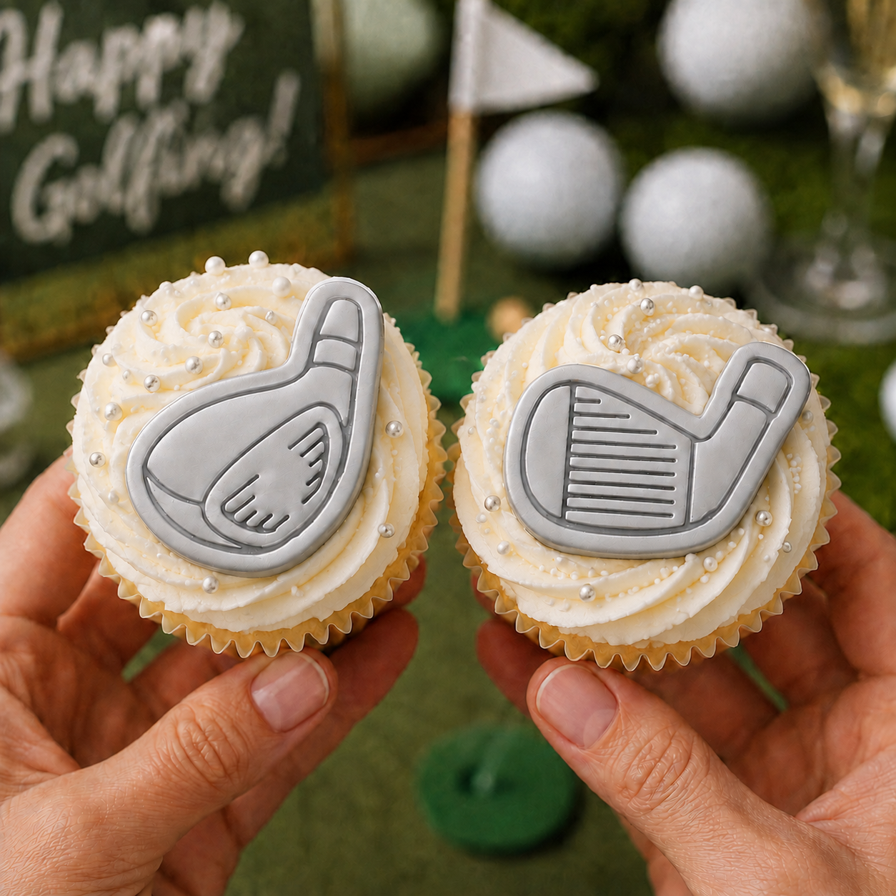 Set of 2 Golf Driver & Iron Mini Cookie Cutter & Stamp Sets