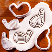 Set of 2 Golf Driver & Iron Mini Cookie Cutter & Stamp Sets