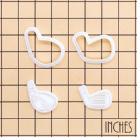 Set of 2 Golf Driver & Iron Mini Cookie Cutter & Stamp Sets