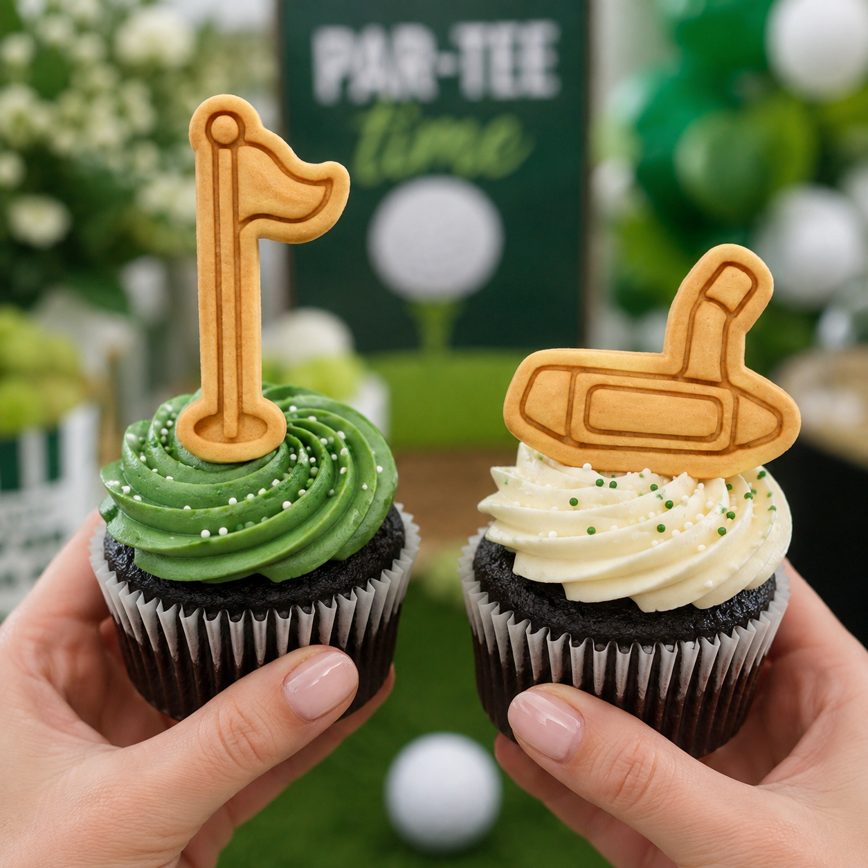 Set of 2 Golf Putter & Flagstick Mini Cookie Cutter & Stamp Sets