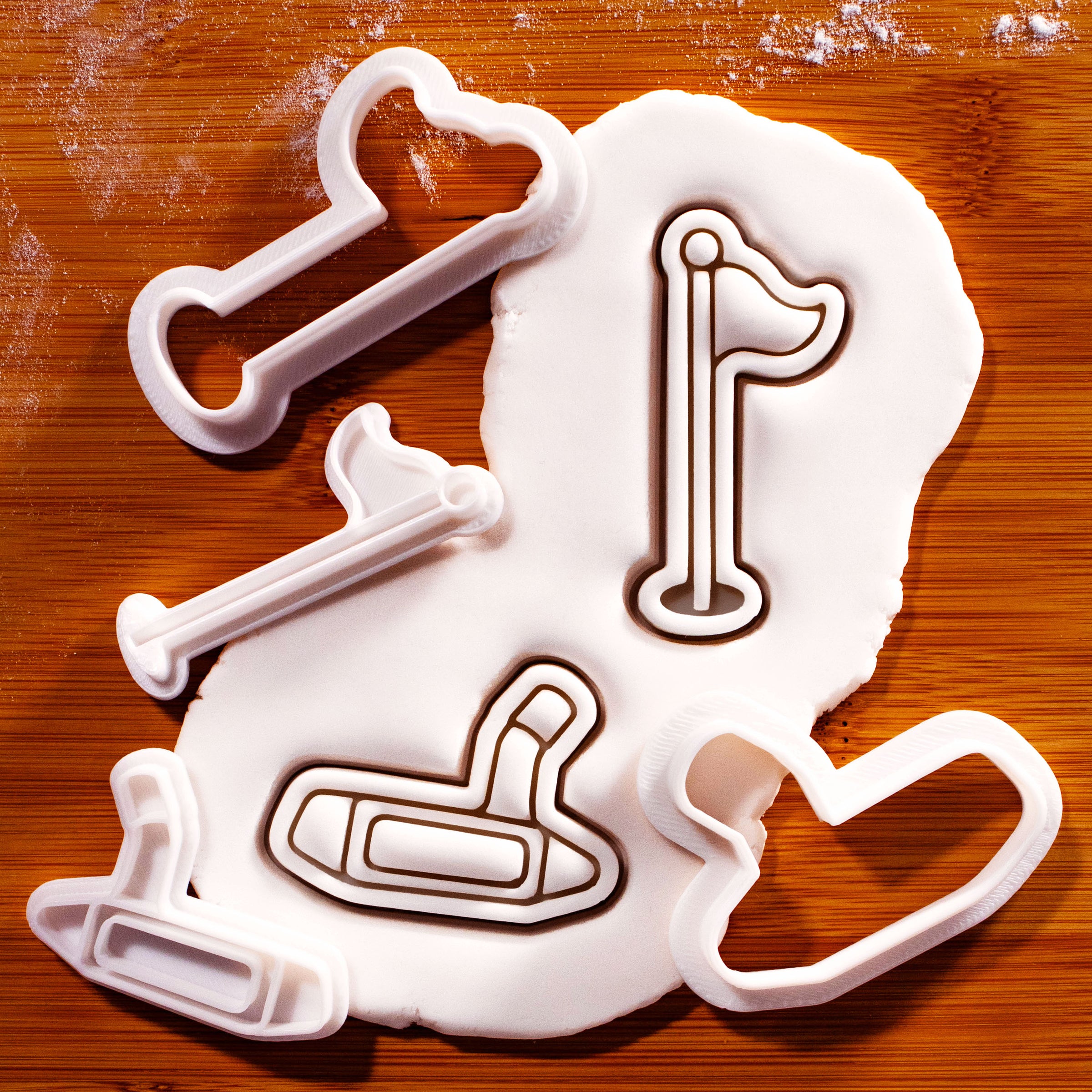 Set of 2 Golf Putter & Flagstick Mini Cookie Cutter & Stamp Sets